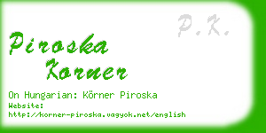 piroska korner business card